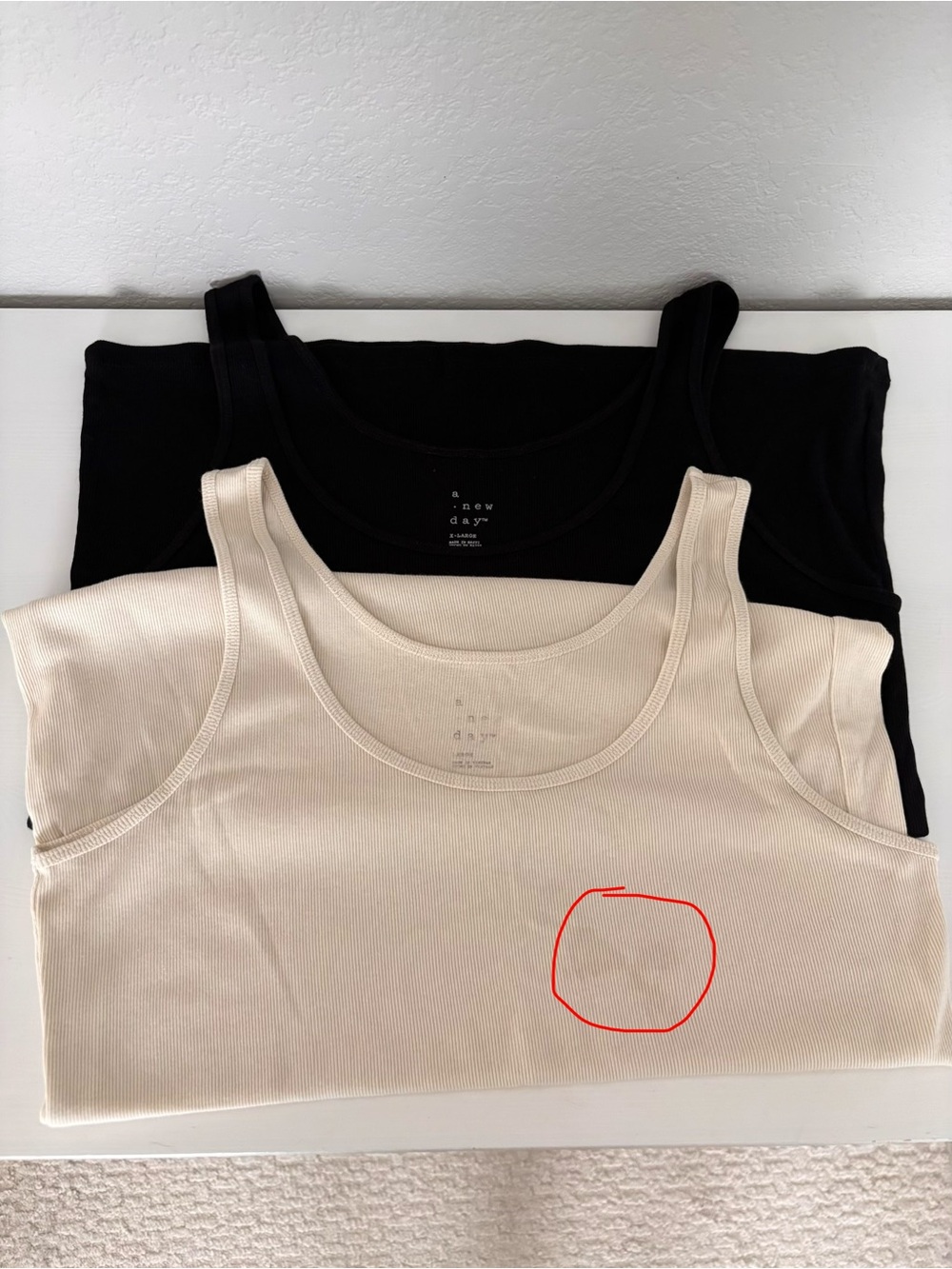 A NEW DAY (2) Ribbed Tank Tops Sz XL GUC